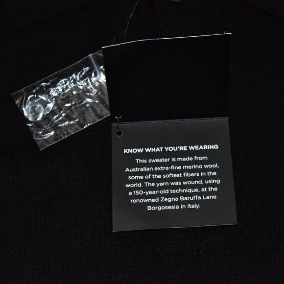 Saks Fifth Avenue Australian Extra Fine Wool Long Sleeve  Black Sweater Size L - Picture 12 of 13